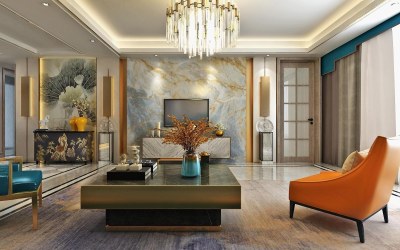 新中式客餐厅3D模型下载